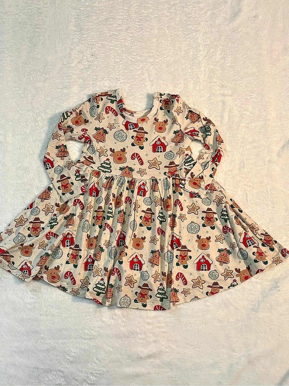 Pure Born Girls 2T Christmas Print Dress Like New
